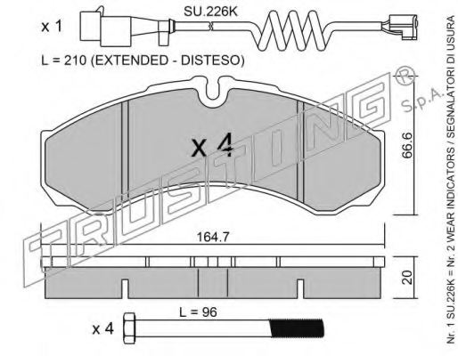 TRUSTING 221.0W Brake Pad Set, disc brake